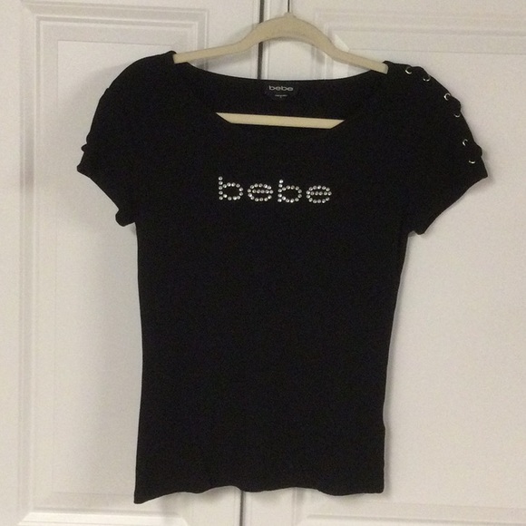bebe Tops - Bebe Black Ribbed Shirt